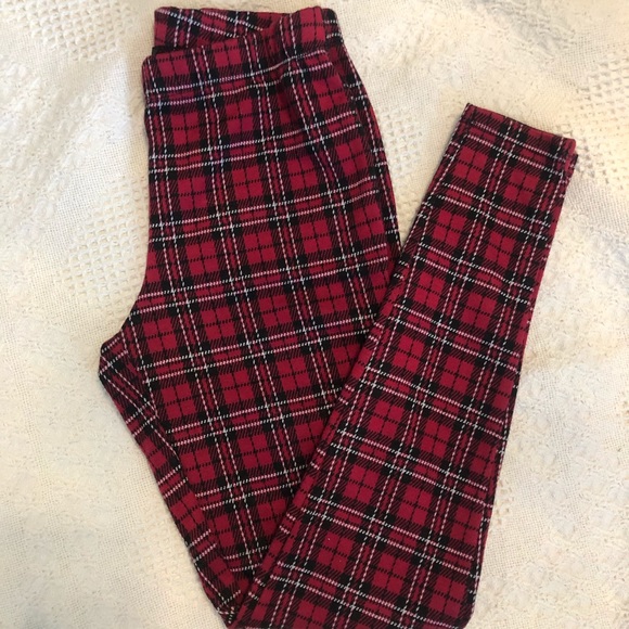 Red Flannel Leggings - Picture 2 of 3